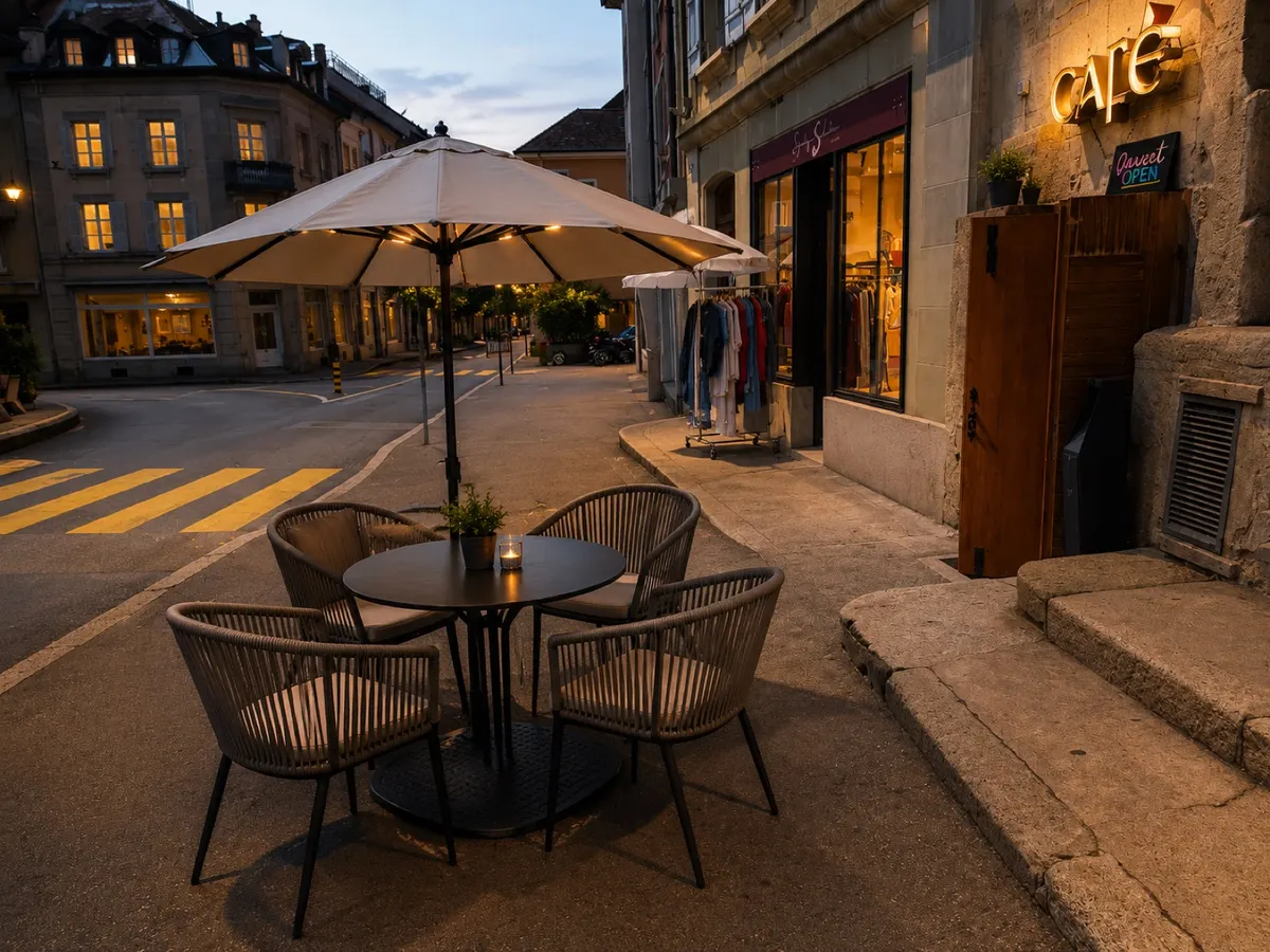 La terrasse du Café en journée